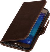 Mocca Pull-Up PU booktype wallet cover hoesje voor Samsung Galaxy J7 2016