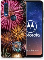 Silicone Back Cover Motorola One Vision Vuurwerk
