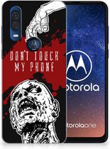 PU Silicone Etui Bumper Gel pour Motorola One Vision Coque Zombie Sang