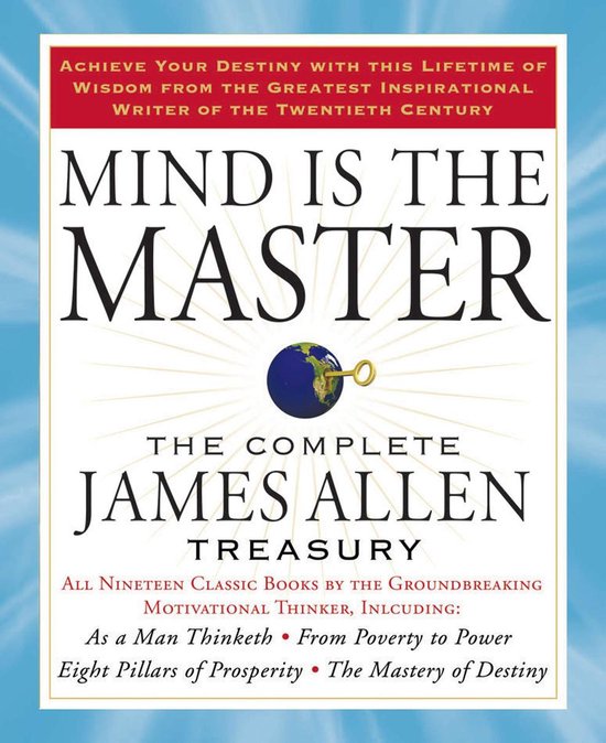 Couverture du livre "Mind is the Master", avec le texte "MIND IS THE MASTER" et un globe terrestre avec une clé dorée.