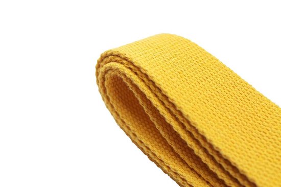 #DoYourYoga - Yogariem - »Madira« - 100% katoen met stabiele metalen ringsluiting - 260 x 3,8 cm - geel van #DoYourYoga — afbeelding 2