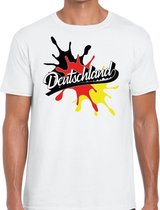 Deutschland/Duitsland landen t-shirt spetter wit voor heren - supporter/landen kleding Duitsland L