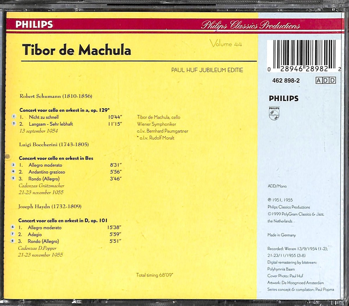 Tibor de Machula - Celloconcerten - Schumann / Boccherini / Haydn ...