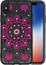 Diamant Mandala Hoesjes Cases voor iPhone X Roze