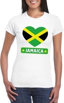 Jamaica hart vlag t-shirt wit dames M
