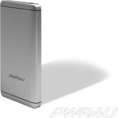 Powerbank - 10000 mAh - Quick Charger 2.0 QC - kleur zilver - snellader voor o.a. Samsung, LG, HTC, Huawei en meer