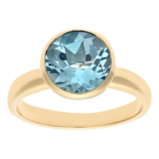 9k Geel Gouden Blauwe Topaas Ring | bol.com