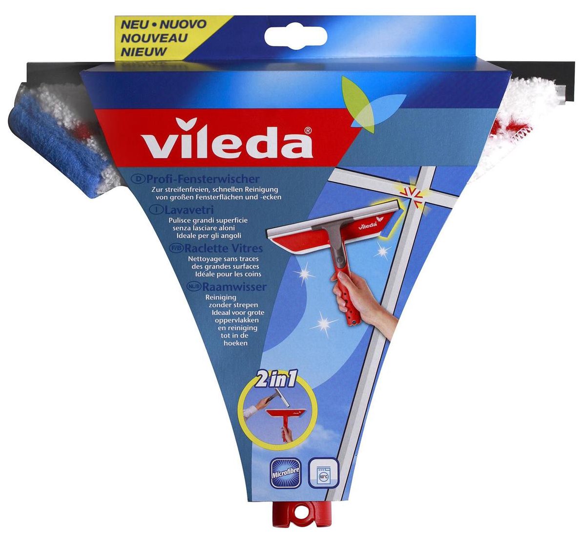 Vileda grattoir-raclette pare brise noir/rouge