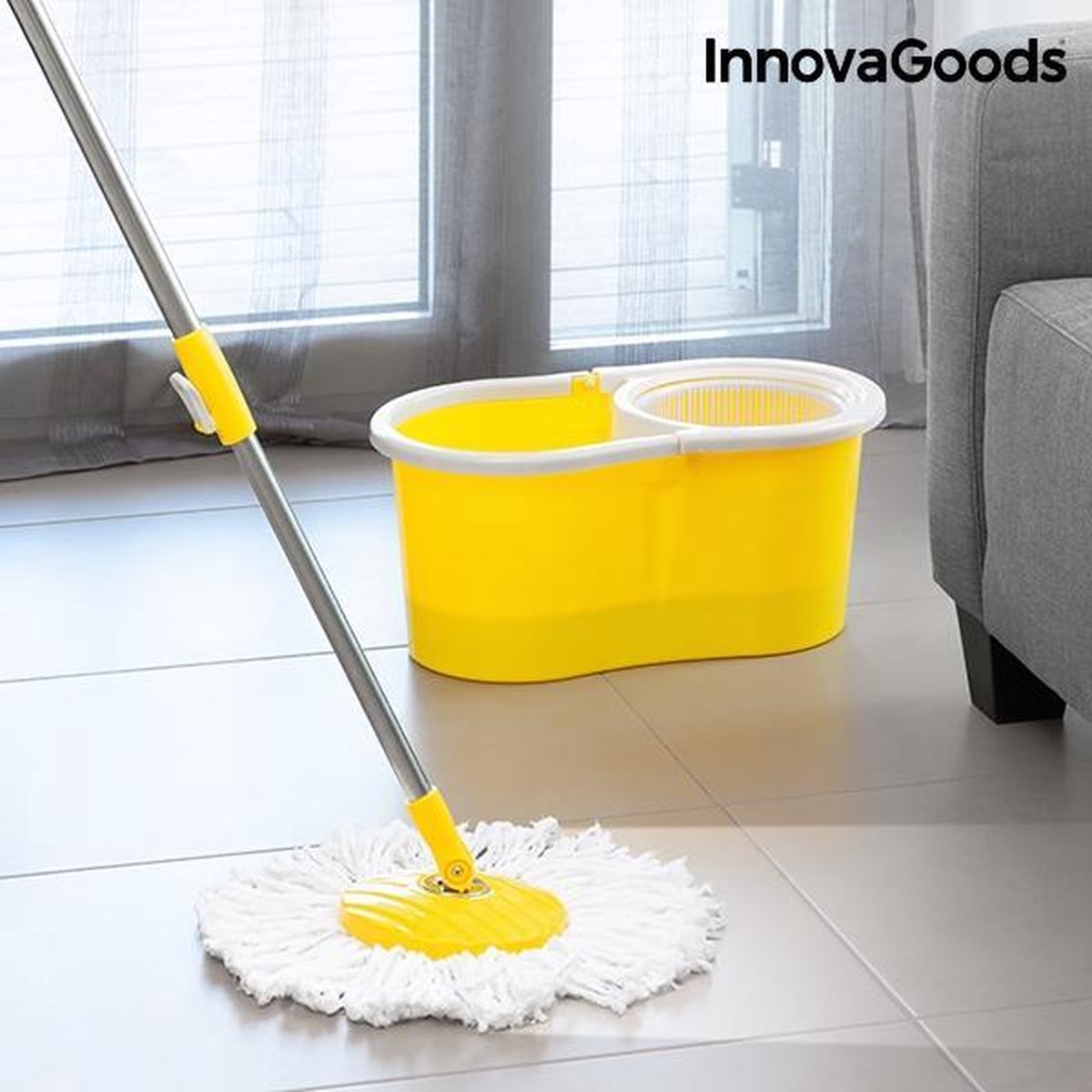 InnovaGoods Double Action Rotating Mop with Bucket | bol.com