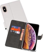 Booktype Telefoonhoesjes - Bookcase Hoesje - Wallet Case -  Geschikt voor iPhone XS Max - Wit