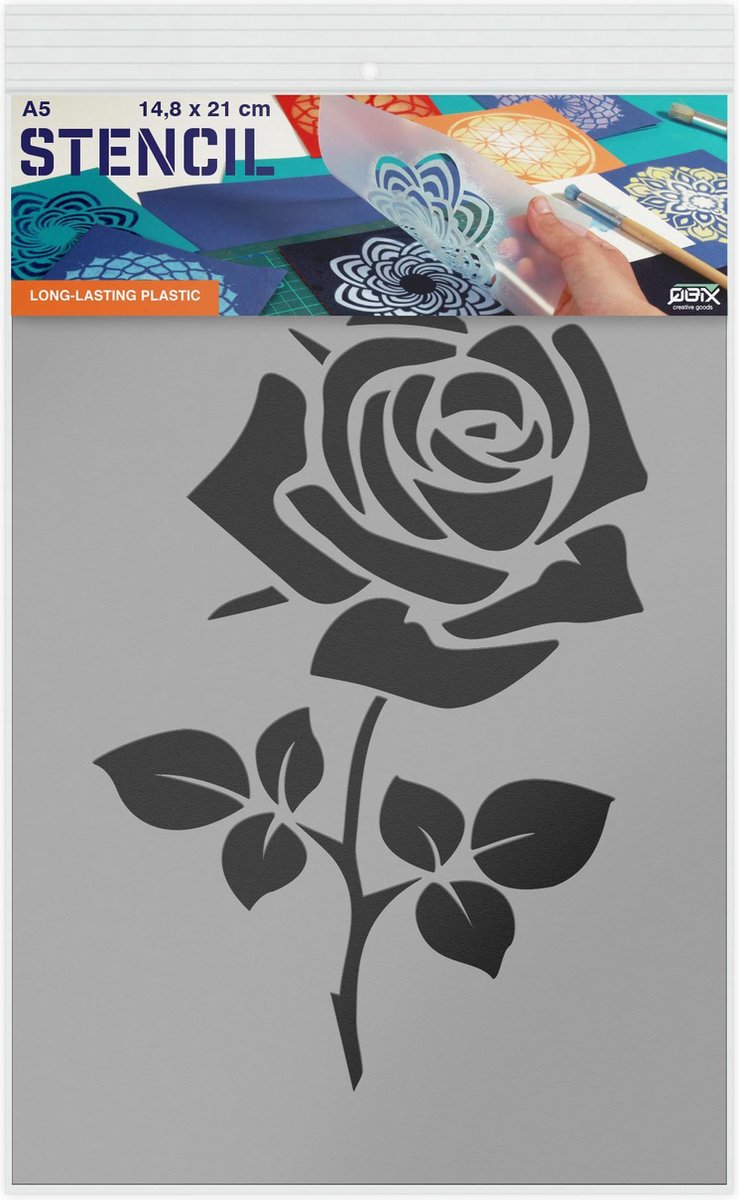 GORGECRAFT 18x18 cm Rose Blumen Schablone Blumen Blätter Vorlagen Rosette Blumenknospen Blüte Rosenmuster Wiederverwendbare Quadratische Kunststoffschablonen Schild Zum Malen Leinwand Scrapbooking