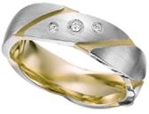 Schitterende Titanium Zirkonia Ring | Damesring | Gold Plated | Trouwring | 16,50 mm. maat 52