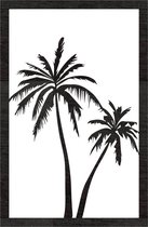 Palmboom Hout 39 x 60 cm Black - Wanddecoratie