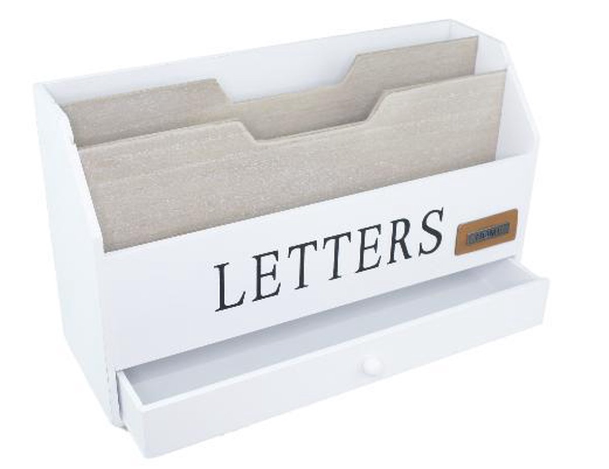 Sorteerbak tbv brieven & tijdschriften - organizer brief houder staand -  Hout 30x10.5x18cm | bol.com