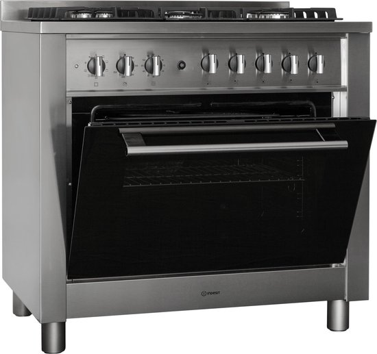 Indesit KP9F91S(X)/NL S Gas Elektro RVS Fornuis