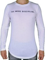 The More Discipline T-Shirt Stretch met Lange Mouwen | Wit (L) - Disciplined Sports