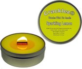 4 stuks Cracklez® Knetter Houten Lont Geurkaarsen in blik Sparkling Lemon. Citroen Geur. Geel.