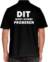 Dit moet je eens proberen beurs/evenementen polo shirt zwart voo S