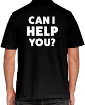Can i help you beurs/evenementen polo shirt zwart voor heren 2XL