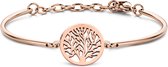 CO88 Collection Inspirational 8CB 90397 Stalen Armband met Hanger - Levensboom 17 mm - One-size - Rosékleurig