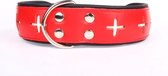Dog's Companion Leren Halsband - Swiss - Lengte: 75 cm Verstelbaar van 60-73 cm x 50 mm - Rood