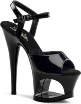 Pleaser - MOON709 Sandaal met enkelband, Paaldans schoenen - Paaldans schoenen - 41 Shoes - Zwart