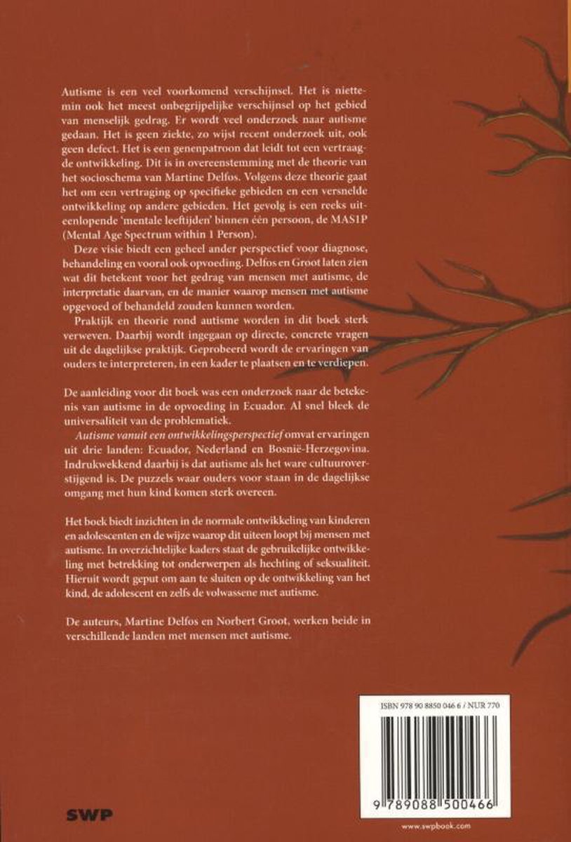 Autisme vanuit een ontwikkelingsperspectief - back cover