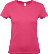 Set van 3x stuks fuchsia roze basic t-shirts met ronde hals voor dames - katoen - 145 grams - shirts / kleding, maat: M (38)