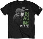 John Lennon - Imagine Peace Heren T-shirt - S - Zwart