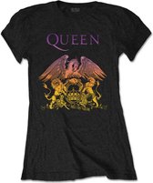 Queen Dames Tshirt -S- Gradient Crest Zwart