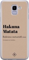 Samsung J6 (2018) hoesje siliconen - Hakuna matata | Samsung Galaxy J6 (2018) case | Bruin/beige | TPU backcover transparant