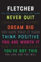 Fletcher You Are Stronger Than You Think Never Quit Prove Them Wrong Dream Big You Have What It Takes Think Positive You Are Worth It Dont Stop Believ