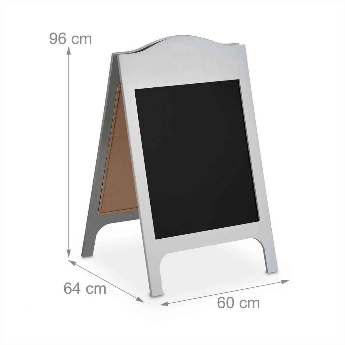 XL reclamebord HWC-C17, staand krijtbord klantstopper, 2 schrijfvlakken