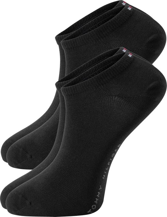 Tommy Hilfiger Sneaker Socks (2-pack) - heren enkelsokken katoen - zwart -  Maat: 47-49 | bol.com