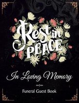 Rest In Peace In Loving Memory Funeral Guest Book