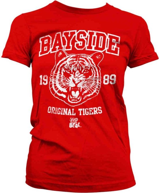 Saved By The Bell Dames Tshirt -2XL- Bayside 1989 Original Tigers Rood