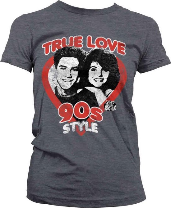 Saved By The Bell Dames Tshirt -M- True Love 90's Style Grijs | bol.com