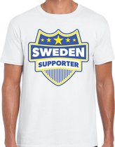 Sweden supporter schild t-shirt wit voor heren - Zweden landen t-shirt / kleding - EK / WK / Olympische spelen outfit M