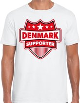 Denmark supporter schild t-shirt wit voor heren - Denemarken landen t-shirt / kleding - EK / WK / Olympische spelen outfit L