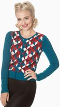 Dancing Days Cardigan -M- RETRO CUBE Blauw