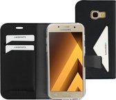Mobiparts hoesje geschikt voor Samsung Galaxy A3 (2017) - Wallet/Boekhoesje - Eco Leer - Magneet Sluiting - Opberg vakken - Zwart
