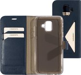 Mobiparts hoesje geschikt voor Samsung Galaxy A6 (2018) - Wallet/Boekhoesje - Eco Leer - Magneet Sluiting - Opberg vakken - Blauw