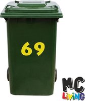 Kliko Sticker / Vuilnisbak Sticker - Nummer 69 - 14,7 x 25 - Geel