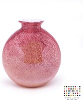 Design vaas bolvase with neck - Fidrio ANCIENT PINK - glas, mondgeblazen bloemenvaas - diameter 19 cm