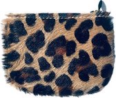 Koedness portemonnee met rits – klein – echt leer – luipaard