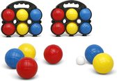 2x Gekleurde jeu de boules sets 7 delig - Kaatsbal/petanque - Actief buitenspeelgoed voor kinderen