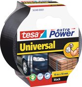2x Tesa ducttape Extra Power universeel zwart 10 mtr x 5 cm - Klusbenodigdheden - Tesa - Universele tape - Klustape - Ducttape - Reparatie tape - Zwarte tape op rol 10 meter