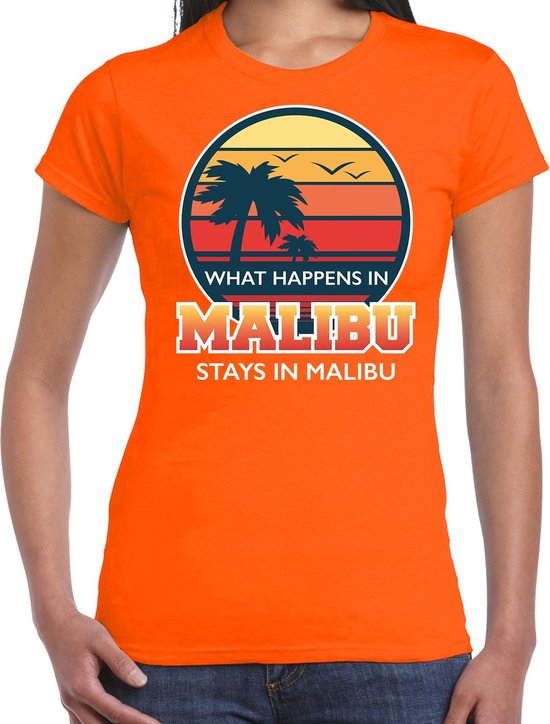 Malibu t-shirt / shirt happens in Malibu stays in Malibu voor dames -... | bol.com