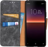 Sony Xperia 10 II Hoesje Vintage Portemonnee Grijs