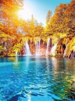 Fotobehang - Waterfall And Lake In Croatia 192x260cm - Vliesbehang